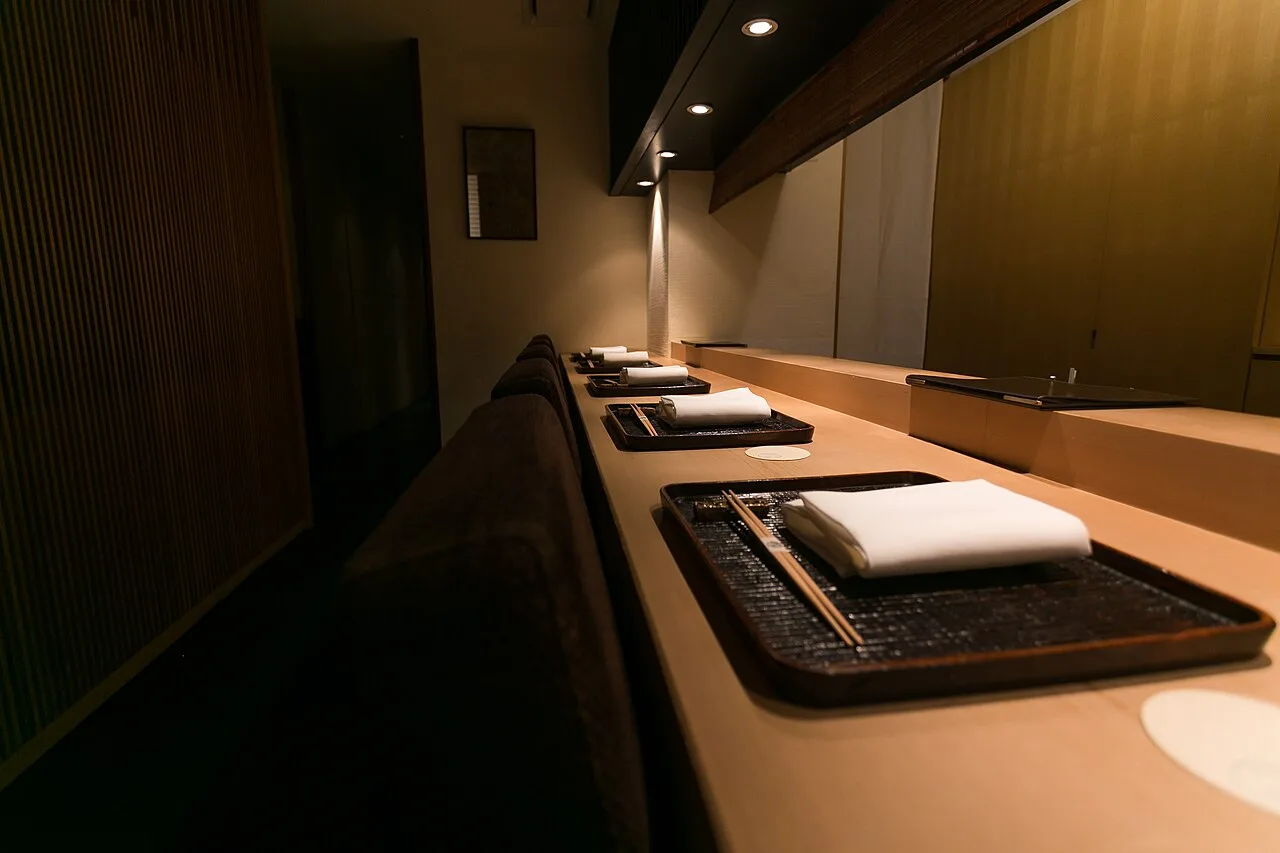 Counter dining at Kagurazaka Ishikawa, Tokyo