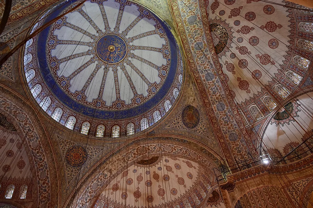 Interior of the Sultan Ahmed (Blue) Mosque dome, Istanbul
