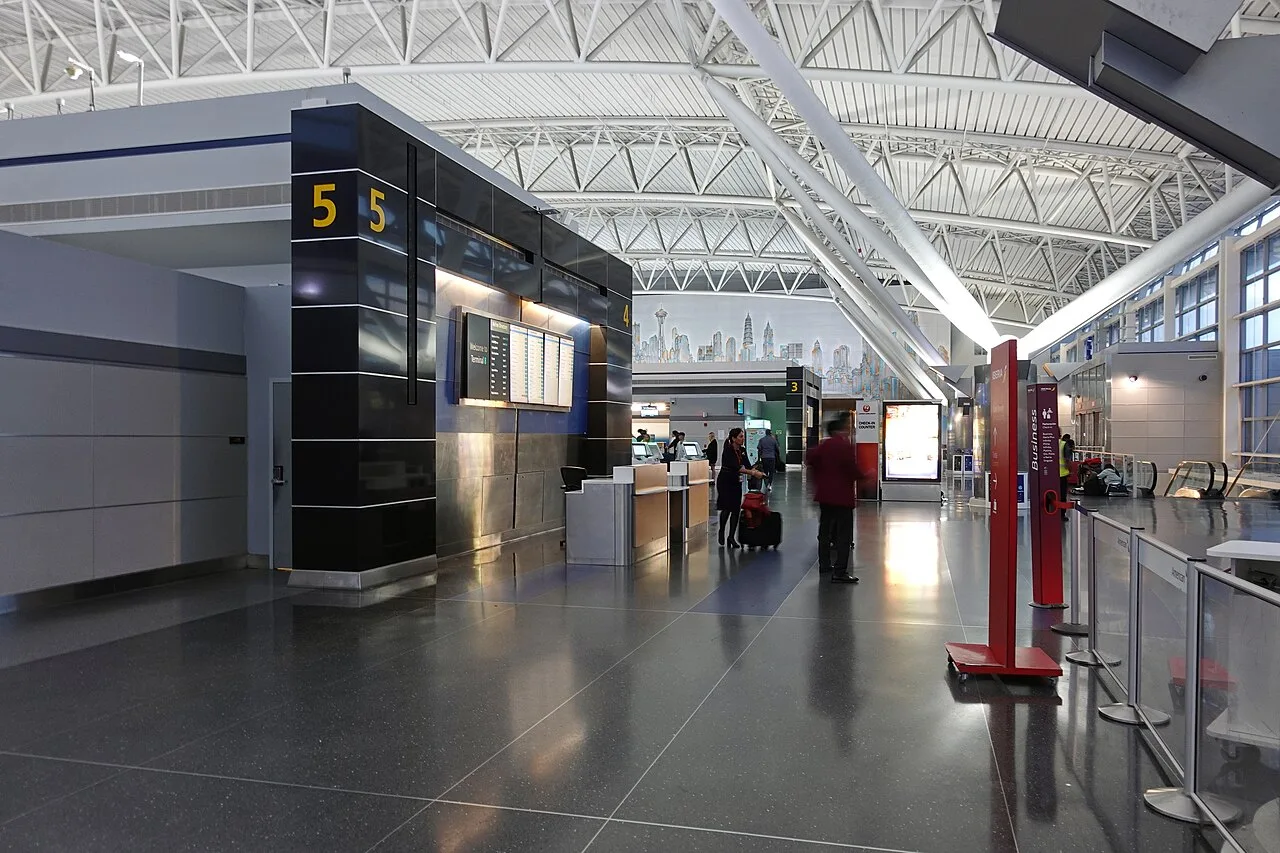 JFK Terminal 8 interior, home to multiple lounge options by terminal.