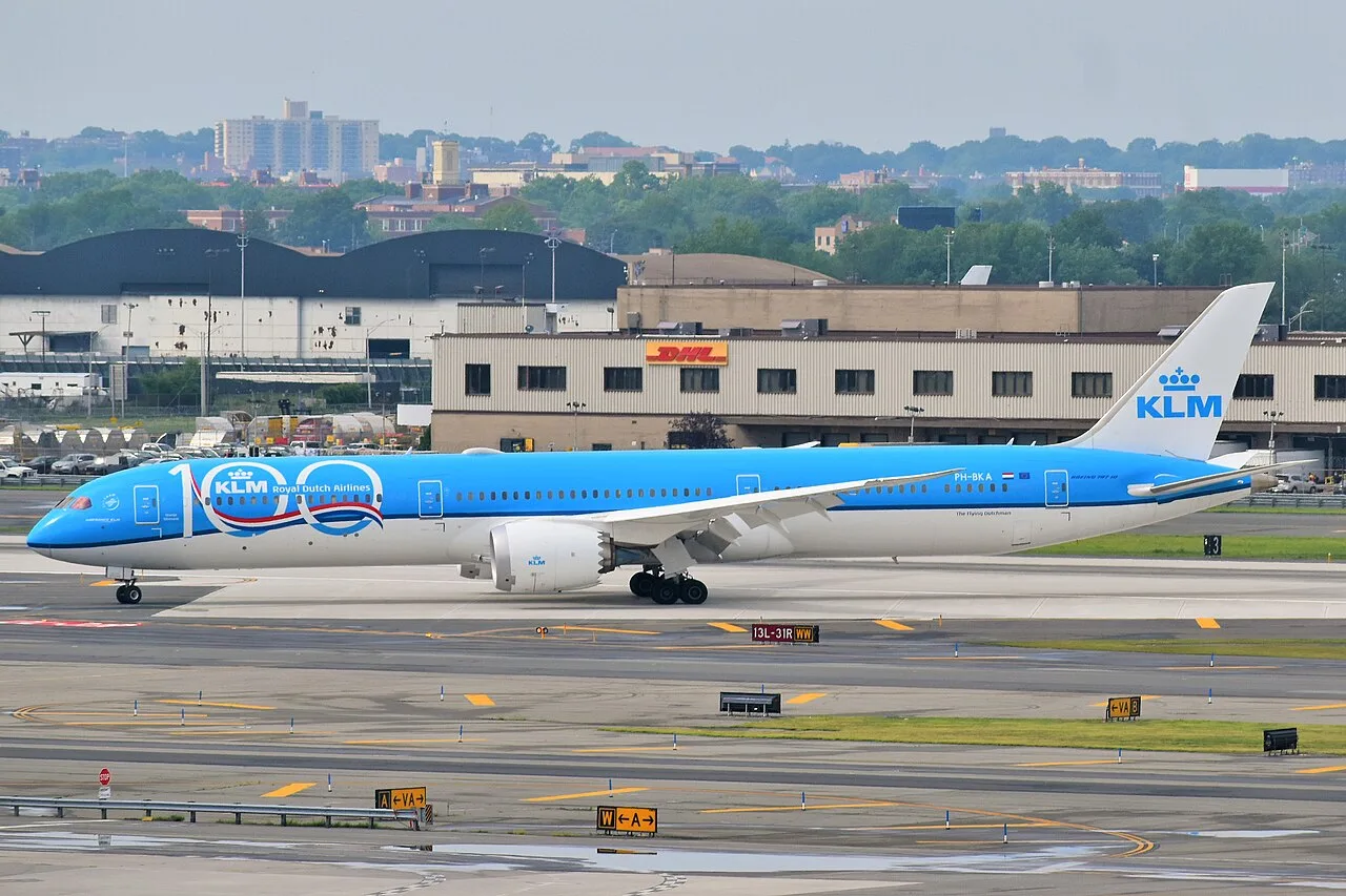 KLM Royal Dutch Airlines Boeing 787-10 Dreamliner aircraft.