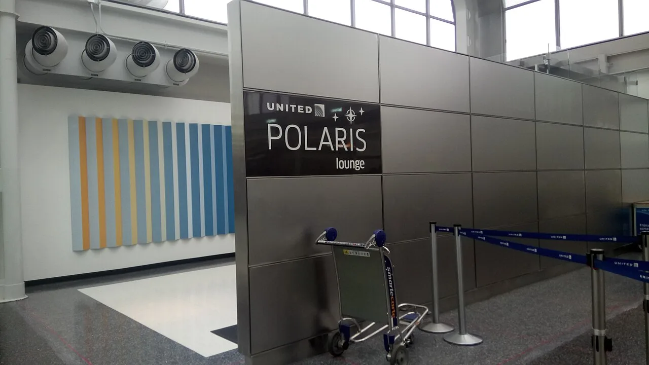 The United Polaris Lounge, Concourse C at Chicago O'Hare Airport.