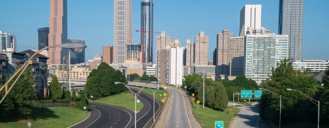 Atlanta skyline — Midtown and downtown towers from the Jackson Street Bridge