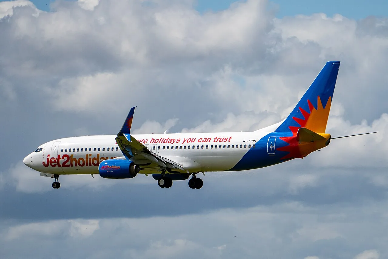 Jet2 Boeing 737 aircraft at Edinburgh Airport.